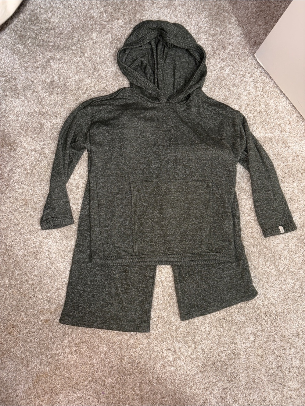 Kids easy peasy hoodie and wide leg set in Olive green